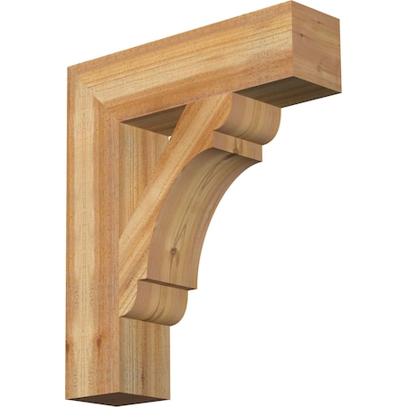 Ekena Millwork Olympic Block Rough Sawn Bracket, Western Red Cedar, 6"W x 24"D x 28"H BKT06X24X28OLY05RWR